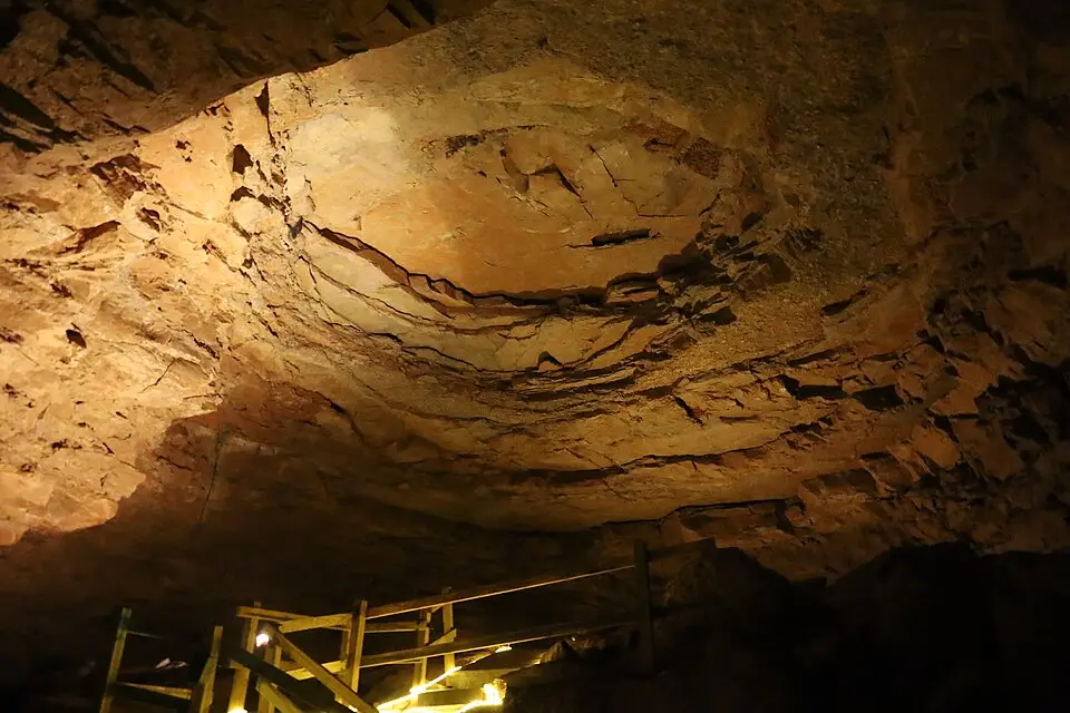 Real photograph inside Hidden River Cave in Horse Cave, Kentucky.